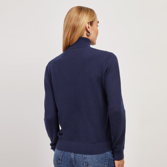 Cashmere Turtleneck Willow Sweater Navy Turtleneck sweaters