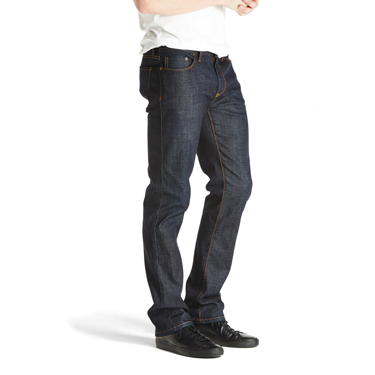 Men wearing Bleu Foncé Jean droit Crosby