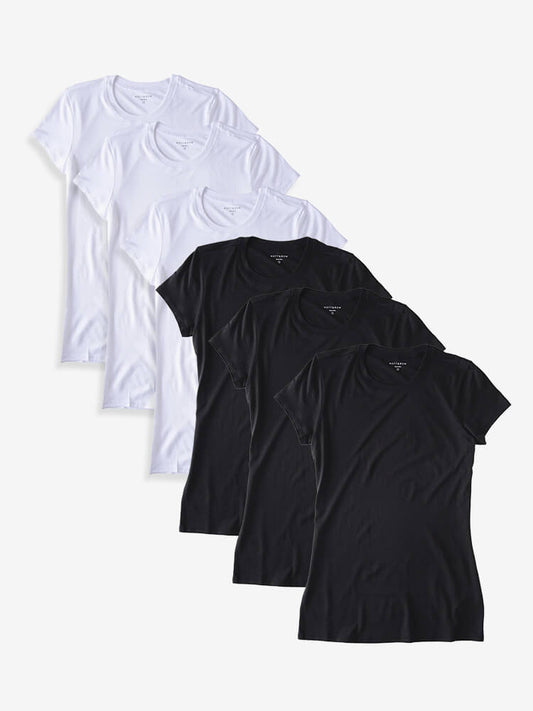 Fitted Crew Marcy 6-Pack White/Black bdl6_women_crew_tee tees
