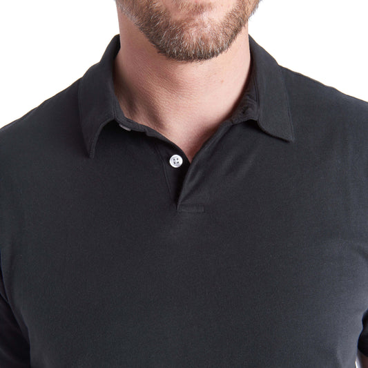 Jersey Sueded Polo Black polo tees