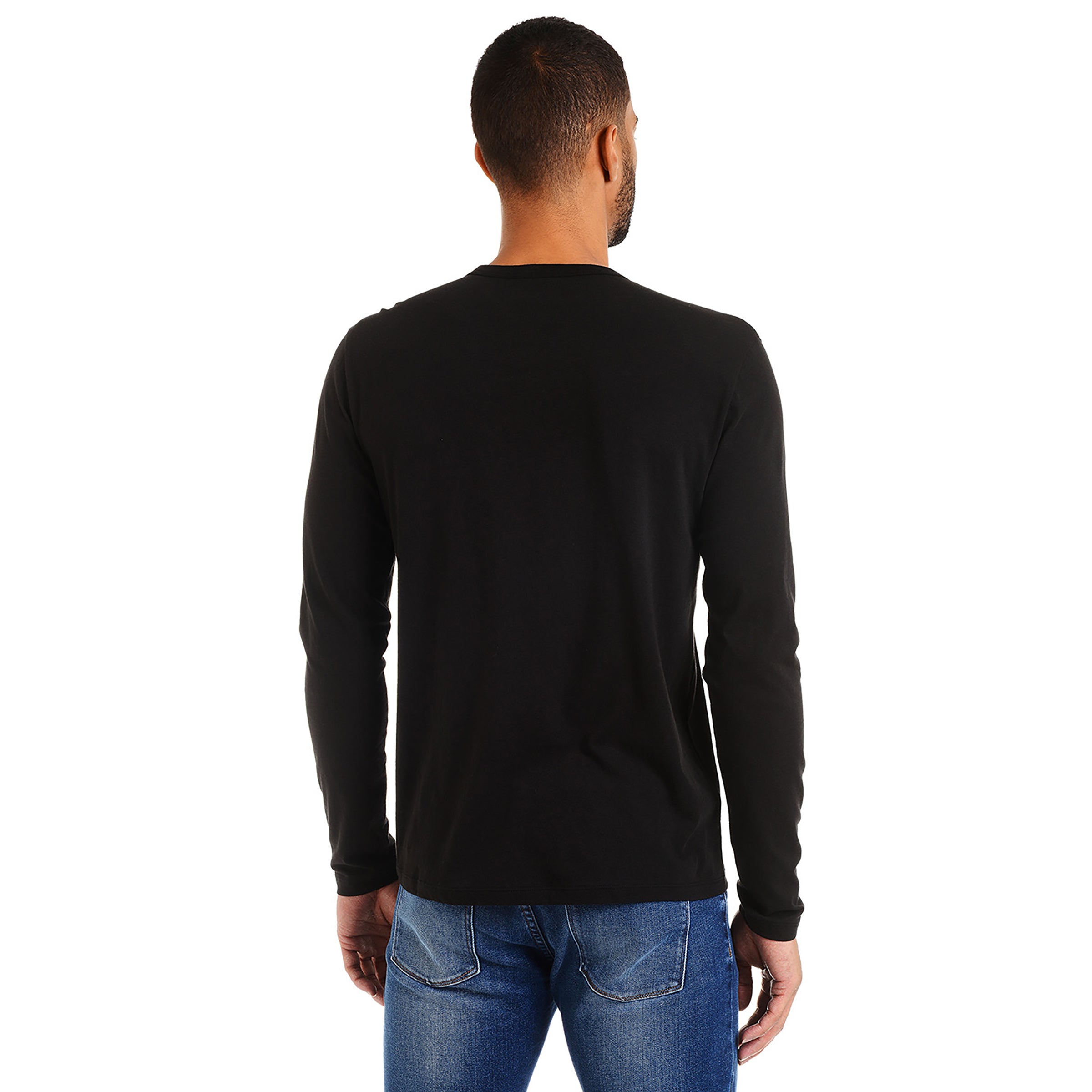 Men wearing Noir Long Sleeve Crew Tee Driggs