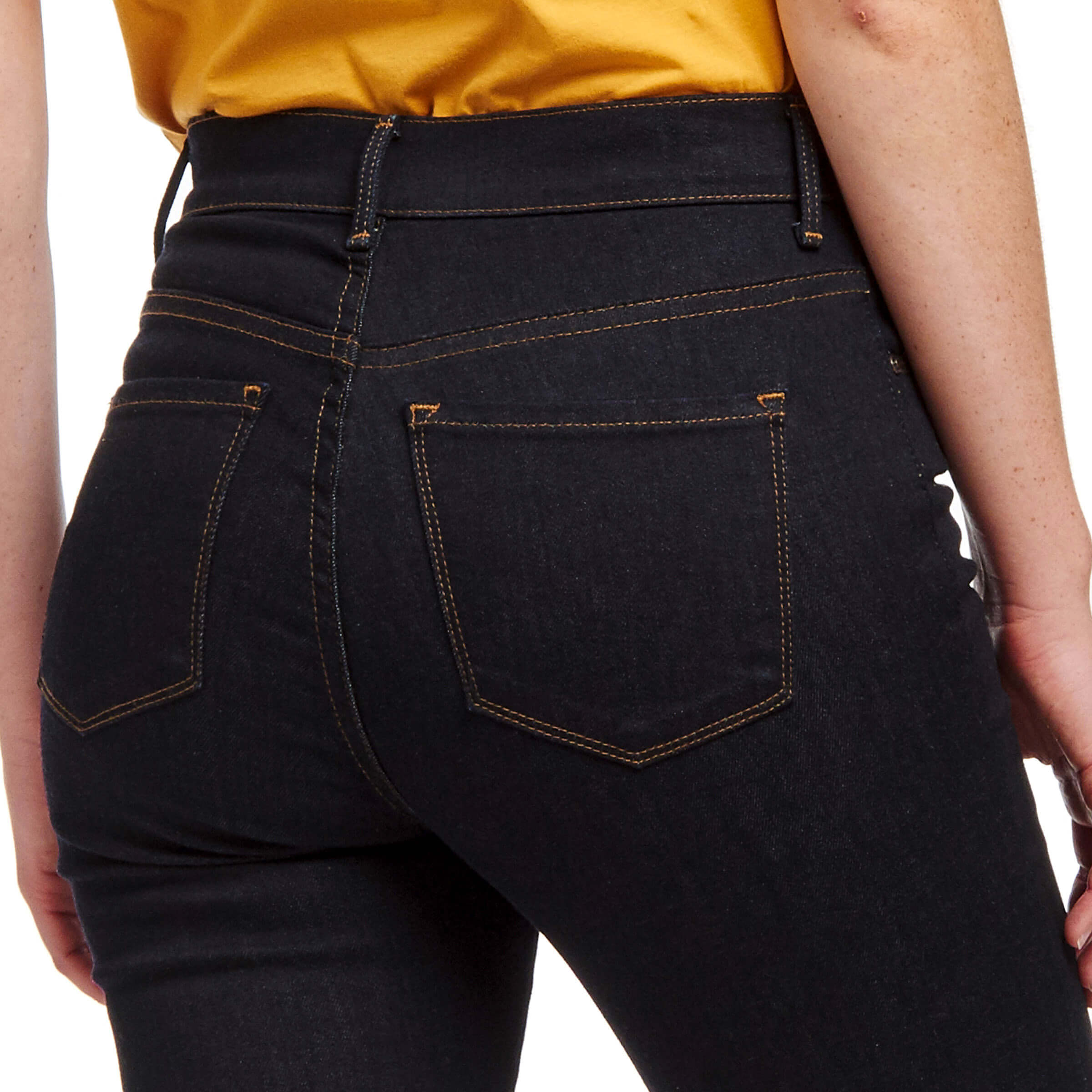 Women wearing Dark Blue High Rise Skinny Moore Jeans