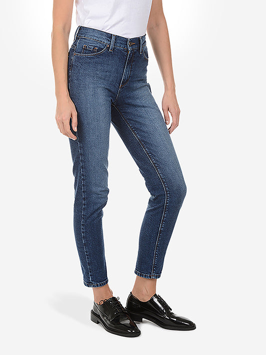 High Rise Mom Ridge Jeans Medium/Dark Blue The Mom Jean jeans