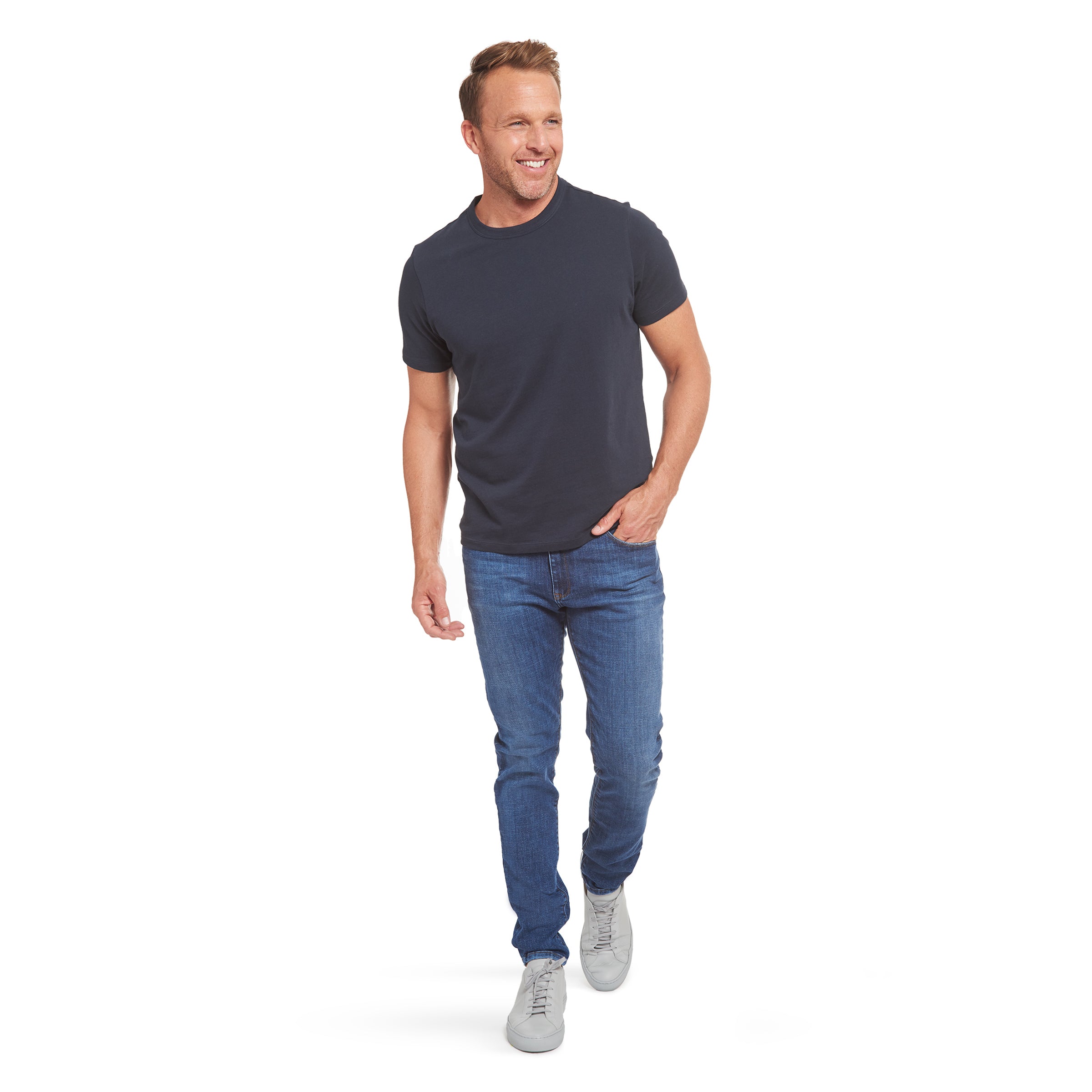 Men wearing Light/Medium Blue The Blue Jeans Edit skinny jeans