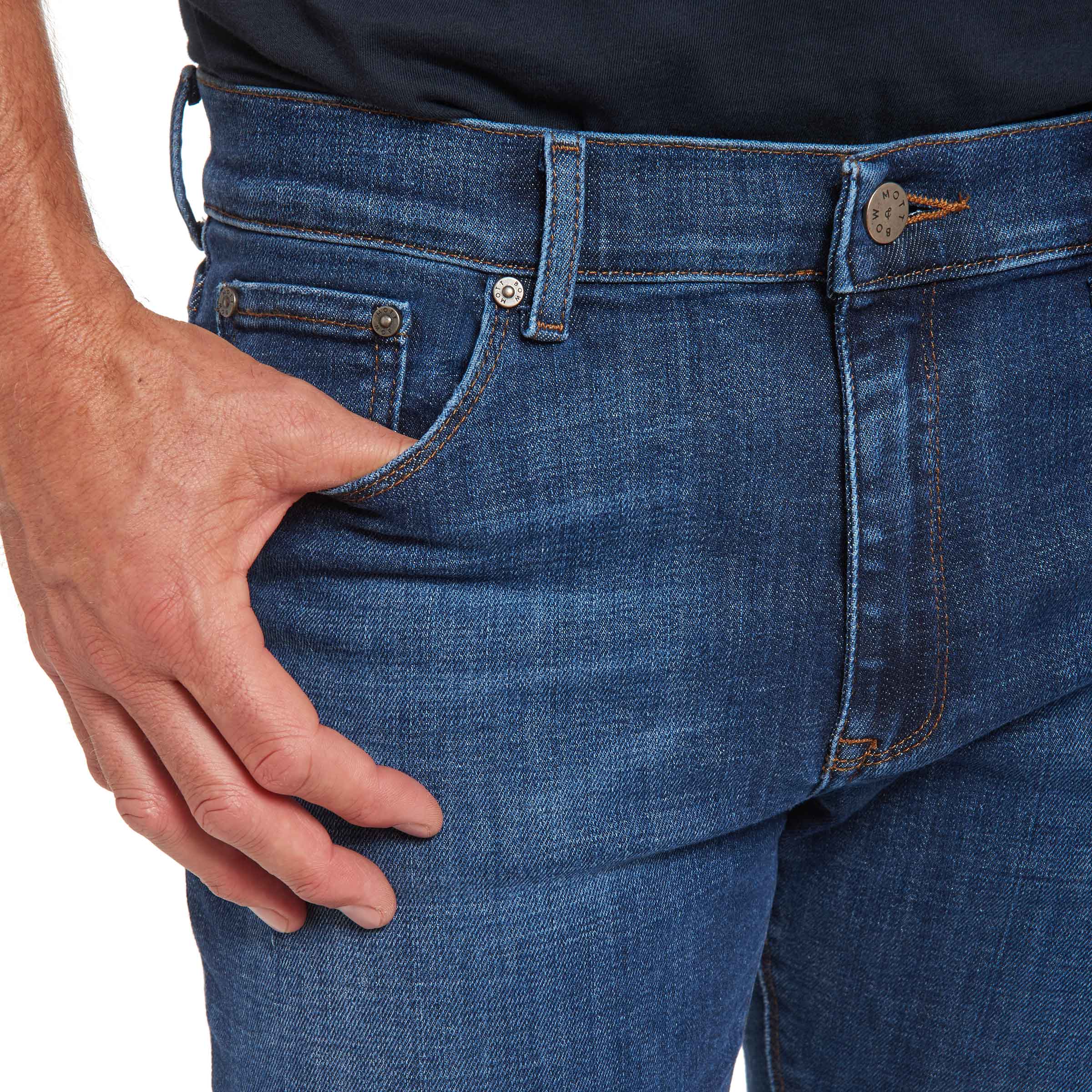 Men wearing Light/Medium Blue The Blue Jeans Edit skinny jeans