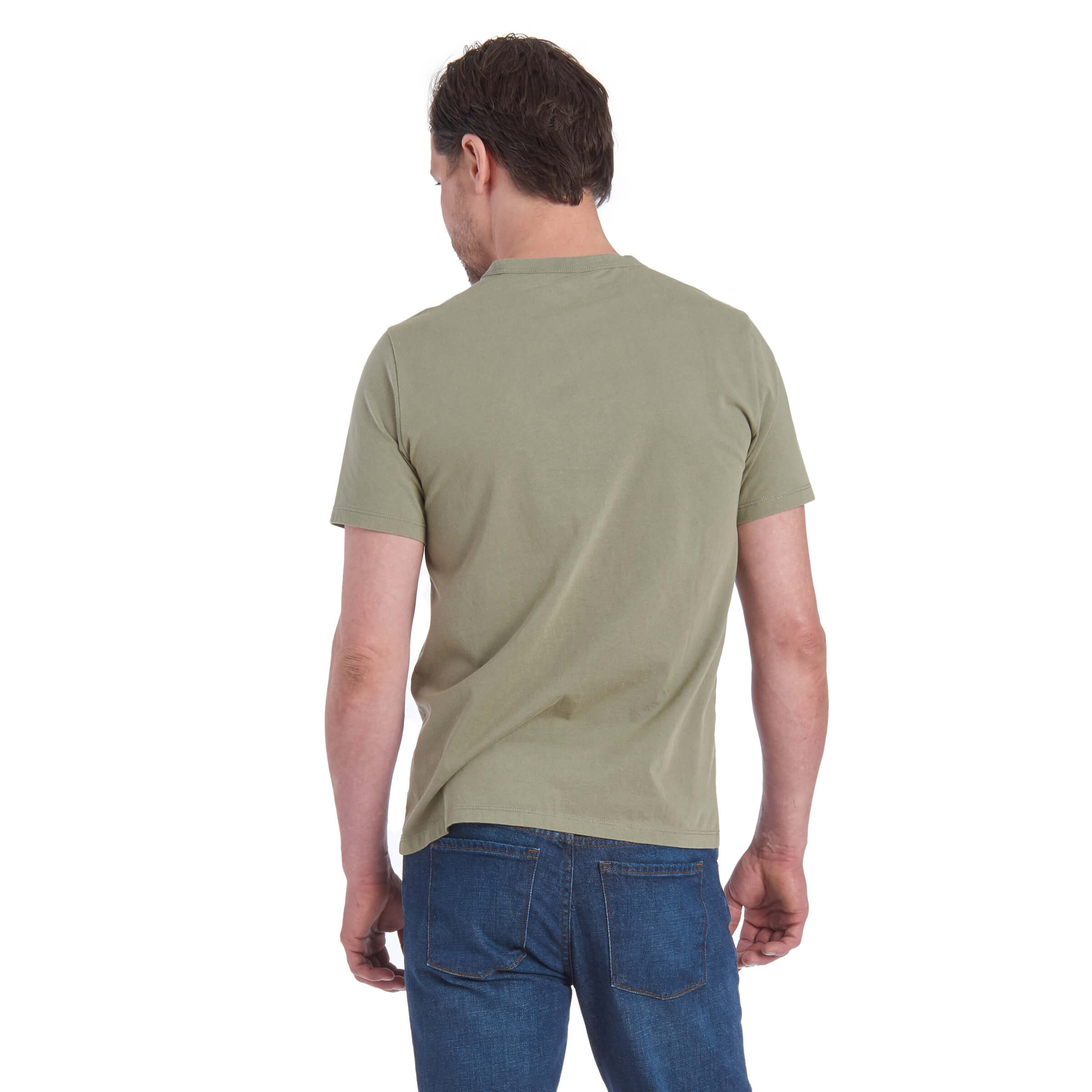 Men wearing Vert Militaire Classic Crew Driggs Tee