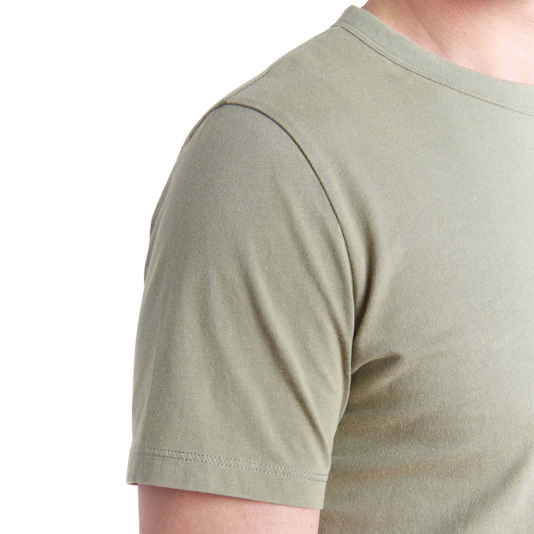 Men wearing Vert Militaire Classic Crew Driggs Tee
