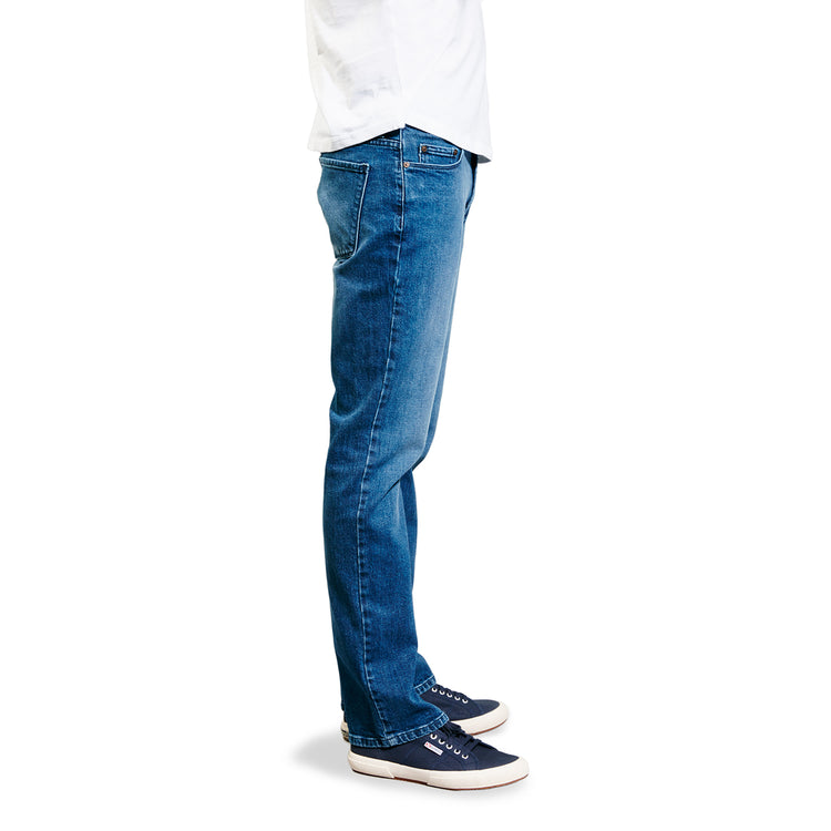 Men wearing Medium Blue Straight Warren Jeans