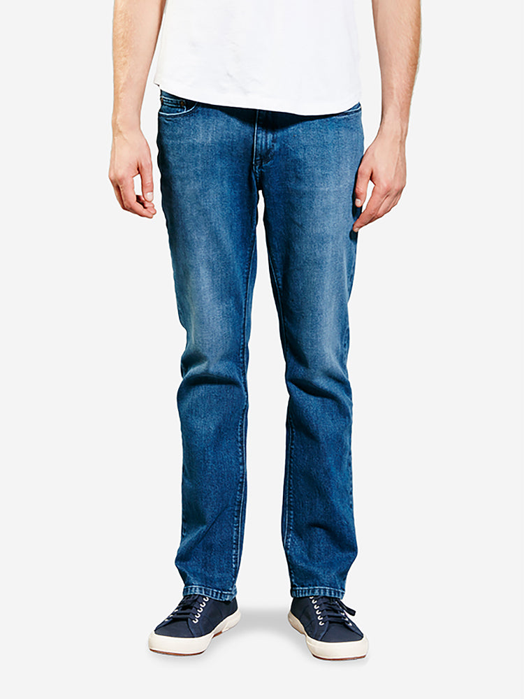 Men wearing Medium Blue Straight Warren Jeans